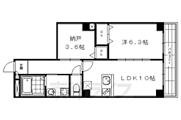 京都市営烏丸線 五条駅 徒歩3分の賃貸マンション 8階1SLDKの間取り