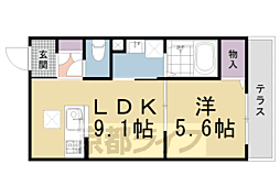 セントリヴィエ京都衣笠 1階1LDKの間取り