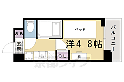 キャンパスヴィレッジ京都衣笠 5階ワンルームの間取り