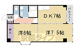 エントピア嵐山 2DKの間取図画像