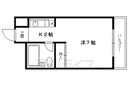 柴定ビルシャトレ西陣 1Kの間取図画像