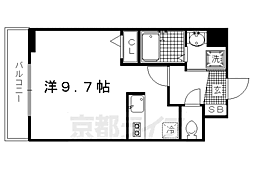 スワンズ京都大将軍 2階ワンルームの間取り