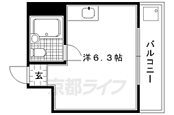 サナップ御所東三上ビル ワンルームの間取図画像