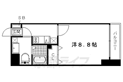 ＳＴＡＮＤＺ今出川通 2階1Kの間取り