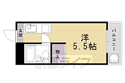 ネットワークジャパンII 3階1Kの間取り