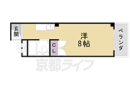 京都市営烏丸線 四条駅 徒歩10分の賃貸マンション 5階1Kの間取り