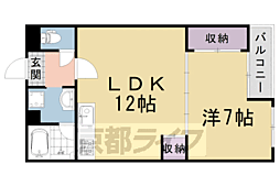 第31長栄コーポきぬもと 2階1LDKの間取り
