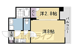 Ａｓｃｌａｉｒｅ京都西院 5階2Kの間取り