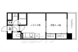 京都市営烏丸線 四条駅 徒歩7分の賃貸マンション 10階1LDKの間取り