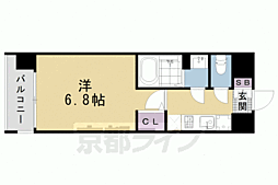JR山陰本線 梅小路京都西駅 徒歩7分の賃貸マンション 5階1Kの間取り