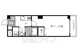 クオリカ紫竹 1階1Kの間取り