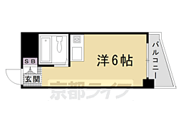 京阪本線 清水五条駅 徒歩7分の賃貸マンション 3階ワンルームの間取り