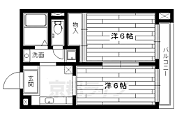 八廣ビル 4階2Kの間取り
