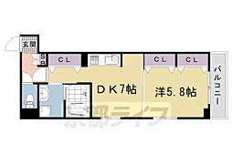 ヒカルサ京都梅津東 1DKの間取図画像