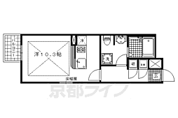 グランコスモ今出川 2階ワンルームの間取り