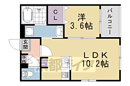 （仮称）太秦西蜂岡町Ｂ 2階1LDKの間取り