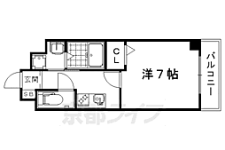 JR山陰本線 丹波口駅 徒歩5分の賃貸マンション 2階1Kの間取り