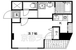 ＳＷＩＳＳ京都堀川ＷＥＳＴ 7階ワンルームの間取り