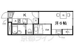 レオパレススカイブルー 1Kの間取図画像