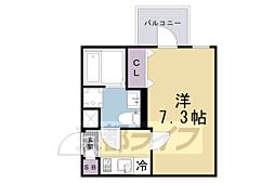 Ｄ．Ｃｌａｒｅｓｔ　ＣＲＥＳＴ　ＴＡＰＰ　二条 403 4階1Kの間取り