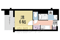 京都市上京区長門町マンション 1Kの間取図画像