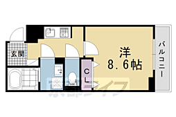 ヒカルサ京都大宮中林II 1Kの間取図画像