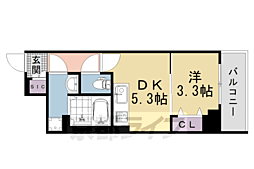 LW京都桜邸 1DKの間取図画像