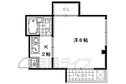 アーバン出町 1Kの間取図画像
