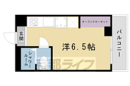 グランタック竜安寺 1Kの間取図画像