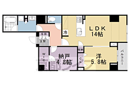 ジオ河原町二条 1SLDKの間取図画像