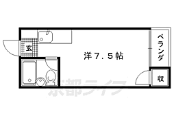 ピエスドゥー ワンルームの間取図画像