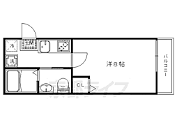 フラッティ下立売 1Kの間取図画像