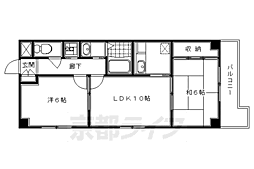レジデンス鳥羽 2LDKの間取図画像