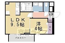 グランカーサ京都駅前 1LDKの間取図画像
