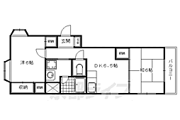 コーポ岩倉 2DKの間取図画像