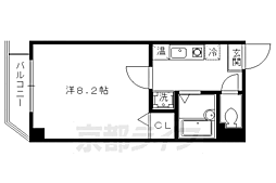 リエール東大路 1Kの間取図画像