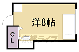 レヴィア北白川 ワンルームの間取図画像