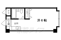 カサ・デ・ソーラ・白川 1Kの間取図画像
