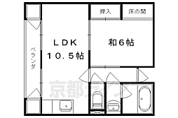 ヴィラ岡崎 1LDKの間取図画像