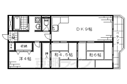 サンハイム高矢 3LDKの間取図画像