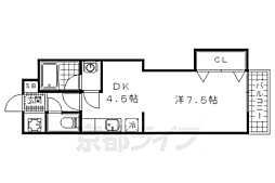 クオレッツア山科 1DKの間取図画像