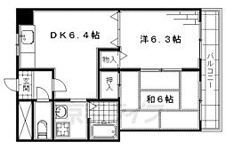 ポ・ル・テやました 2DKの間取図画像