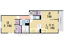 アトレーユ長岡京 2LDKの間取図画像