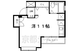 宇治アローム1 ワンルームの間取図画像