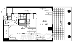 ルーミネス三番館 1LDKの間取図画像