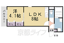 ジーメゾン石田 1LDKの間取図画像