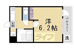 スチューディオ北野 1Kの間取図画像