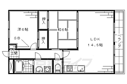 パレトール 2LDKの間取図画像