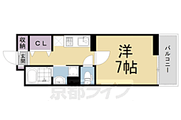 ヴァロ伏見稲荷 1Kの間取図画像