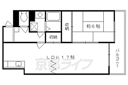 ビラ・クレール 1LDKの間取図画像